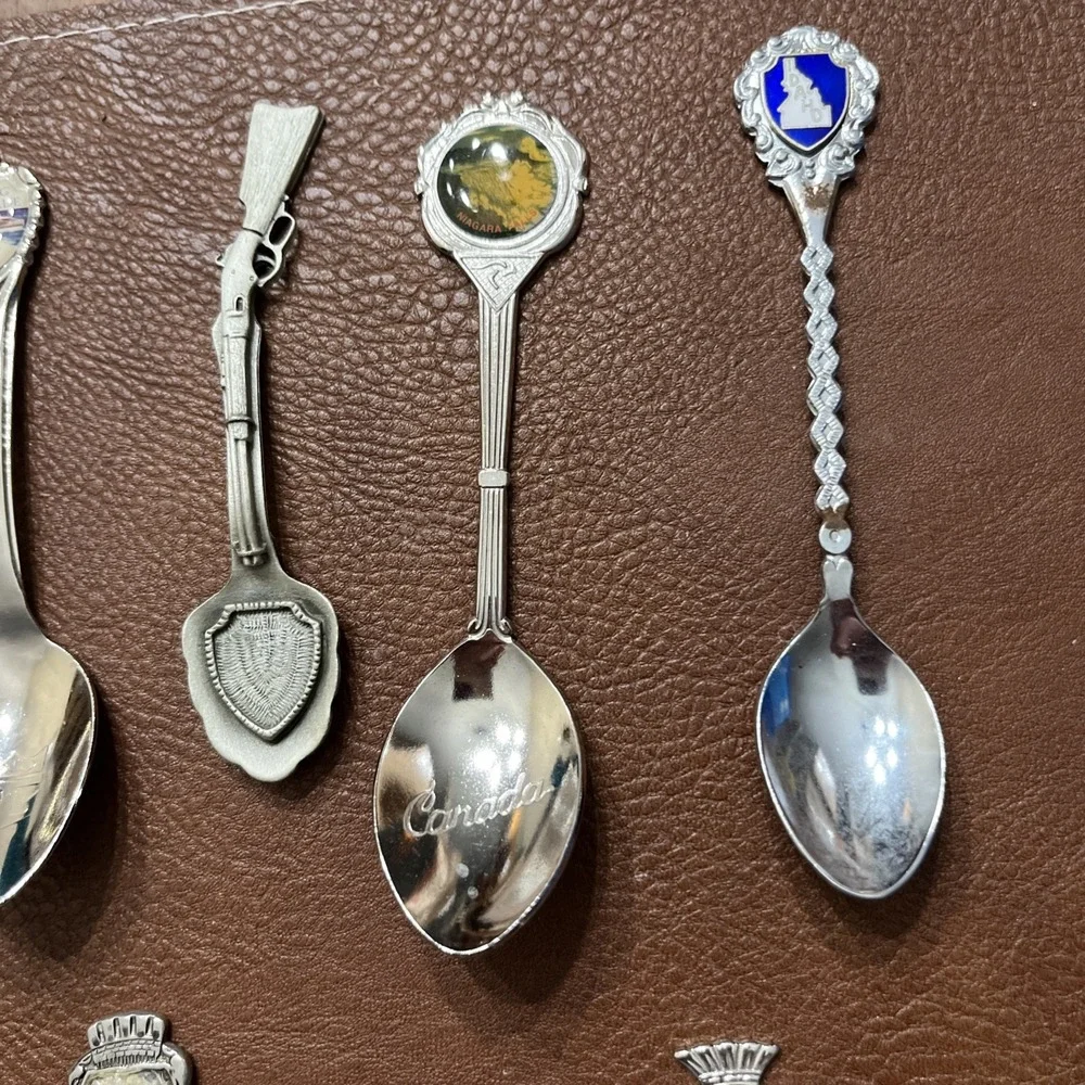20 Souvenir Spoons With Holder